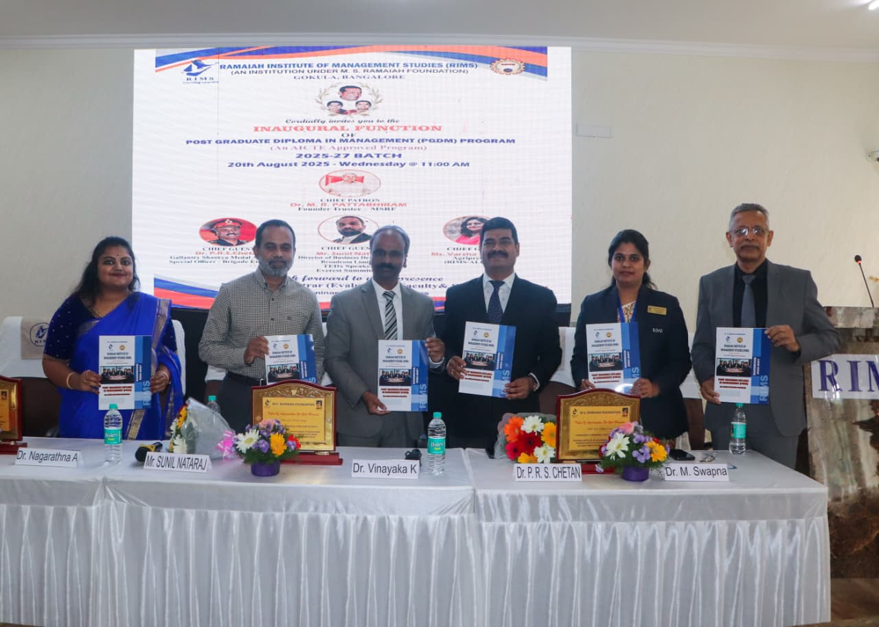 Inauguration of SIP marked the beginning of the Orientation Program for the 2025-27 PGDM Batch at RIMS, inaugurated with great enthusiasm.